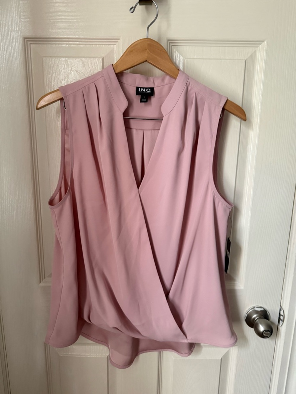 INC International Concepts Sleeveless Wrap-Front Camisole - Dusty Rose